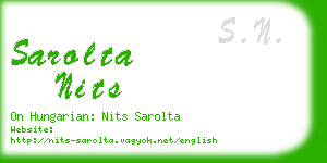 sarolta nits business card